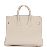 Hermes Birkin 25 Craie Togo Rose Gold Hardware