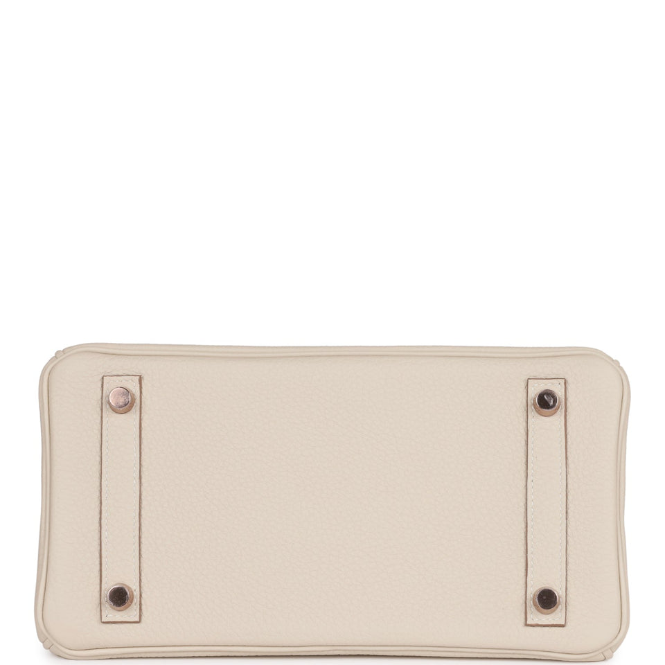 Hermes Birkin 25 Craie Togo Rose Gold Hardware