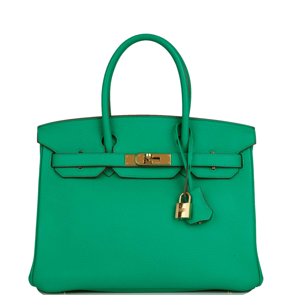 Hermes Birkin 30 Menthe Clemence Gold Hardware -