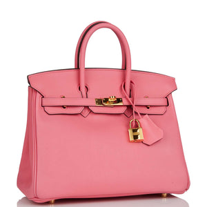 Hermes Birkin 25 Rose Azalee Swift Gold Hardware