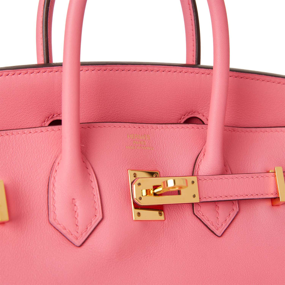 Hermes Birkin 25 Rose Azalee Swift Gold Hardware