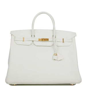 Hermes Special Order (HSS) Birkin 40 White Verso Togo Gold Hardware