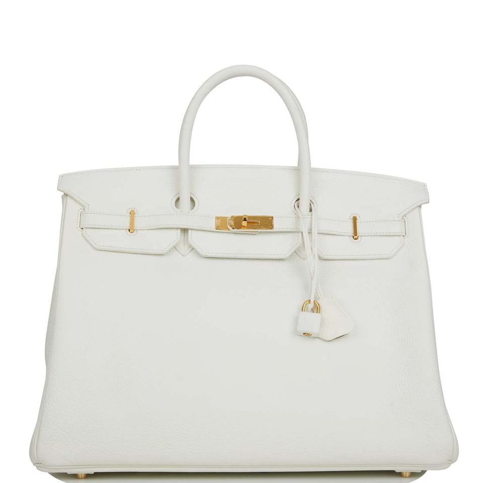 Hermes Special Order (HSS) Birkin 40 White Verso Togo Gold Hardware