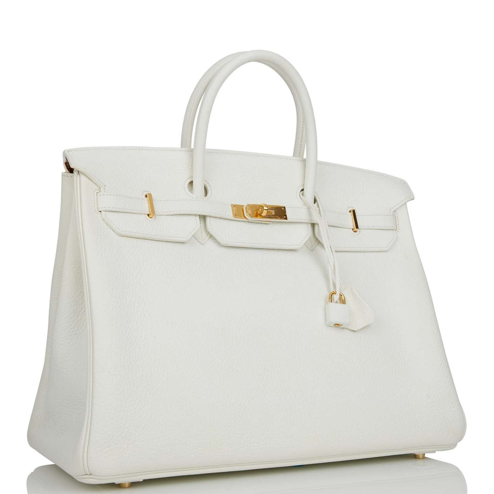 Hermes Special Order (HSS) Birkin 40 White Verso Togo Gold Hardware