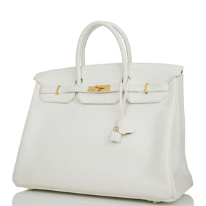 Hermes Special Order (HSS) Birkin 40 White Verso Togo Gold Hardware