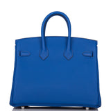 Hermes Birkin 25 Bleu Royal Verso Togo Palladium Hardware