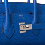 Hermes Birkin 25 Bleu Royal Verso Togo Palladium Hardware