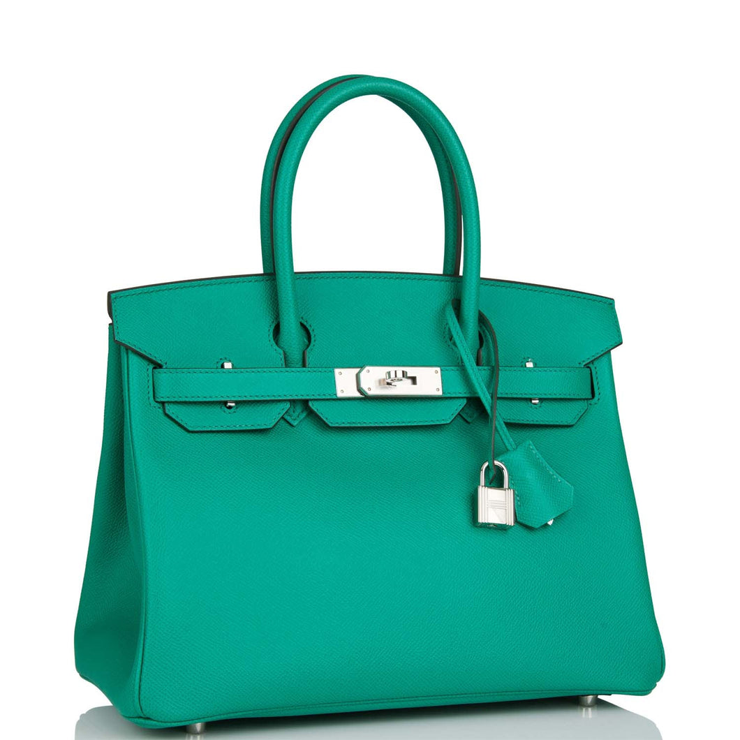 Hermes Birkin 30 Vert Jade Epsom Palladium Hardware