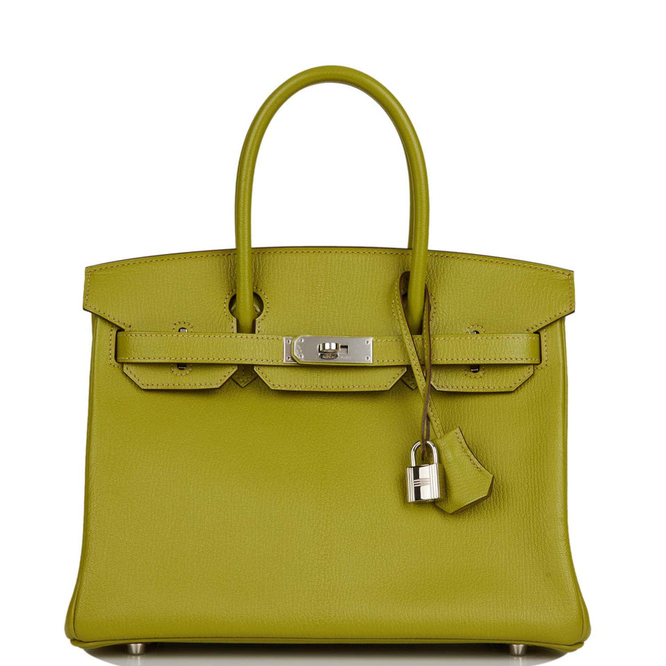 Hermes Birkin 30 Vert Anis Chevre Palladium Hardware