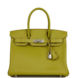 Hermes Birkin 30 Vert Anis Chevre Palladium Hardware