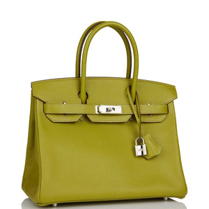 Hermes Birkin 30 Vert Anis Chevre Palladium Hardware