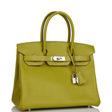 Hermes Birkin 30 Vert Anis Chevre Palladium Hardware