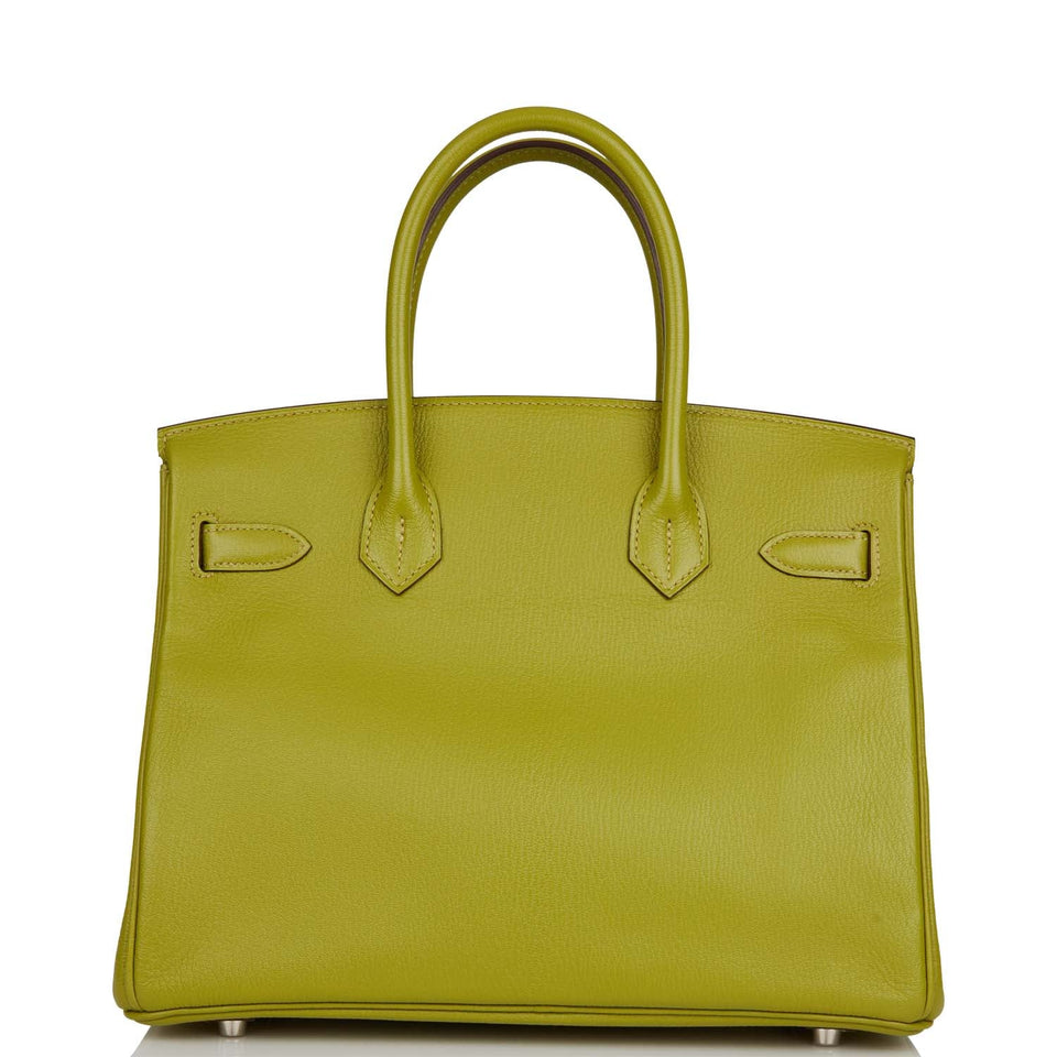 Hermes Birkin 30 Vert Anis Chevre Palladium Hardware