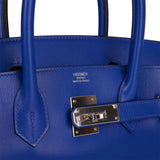 Hermes Birkin 30 Bleu Electric Tadelakt Palladium Hardware