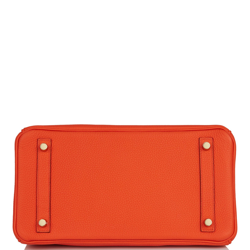 Hermes Birkin 30 Orange Poppy Togo Gold Hardware