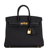 Hermes Birkin 25 Black Togo Gold Hardware