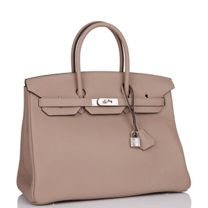 Hermes Birkin 35 Gris Tourterelle Togo Palladium Hardware