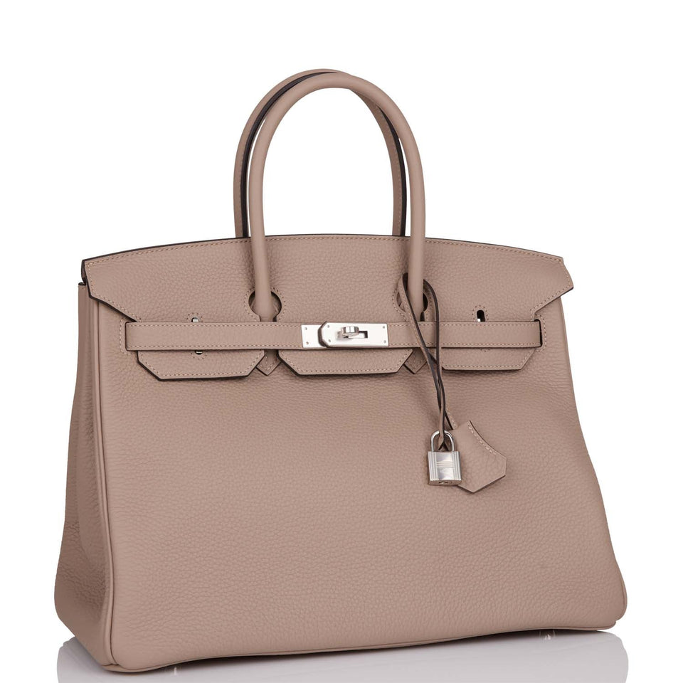 Hermes Birkin 35 Gris Tourterelle Togo Palladium Hardware