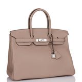 Hermes Birkin 35 Gris Tourterelle Togo Palladium Hardware