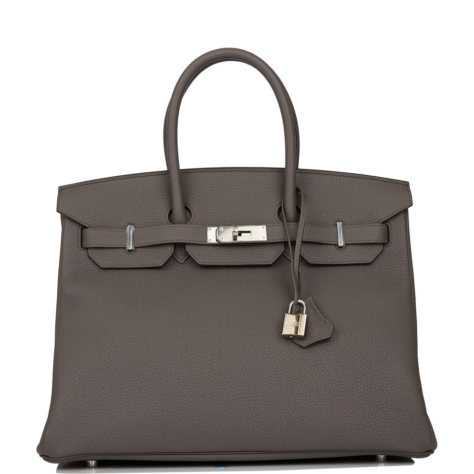 Hermes Birkin 35 Etain Togo Palladium Hardware