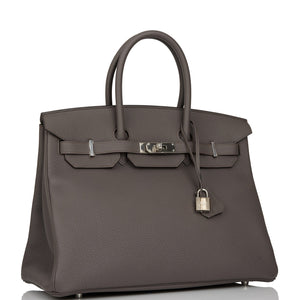 Hermes Birkin 35 Etain Togo Palladium Hardware
