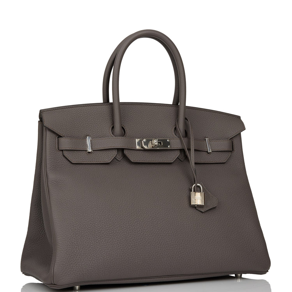 Hermes Birkin 35 Etain Togo Palladium Hardware