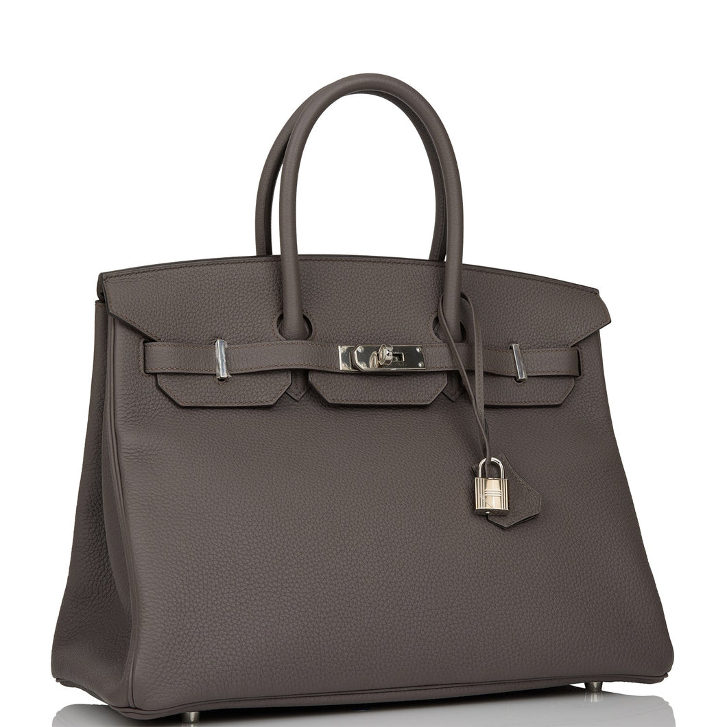 Hermes Birkin 35 Etain Togo Palladium Hardware