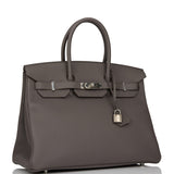 Hermes Birkin 35 Etain Togo Palladium Hardware