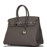 Hermes Birkin 35 Etain Togo Palladium Hardware