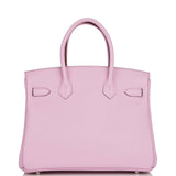 Hermes Birkin 30 Mauve Sylvestre Clemence Palladium Hardware