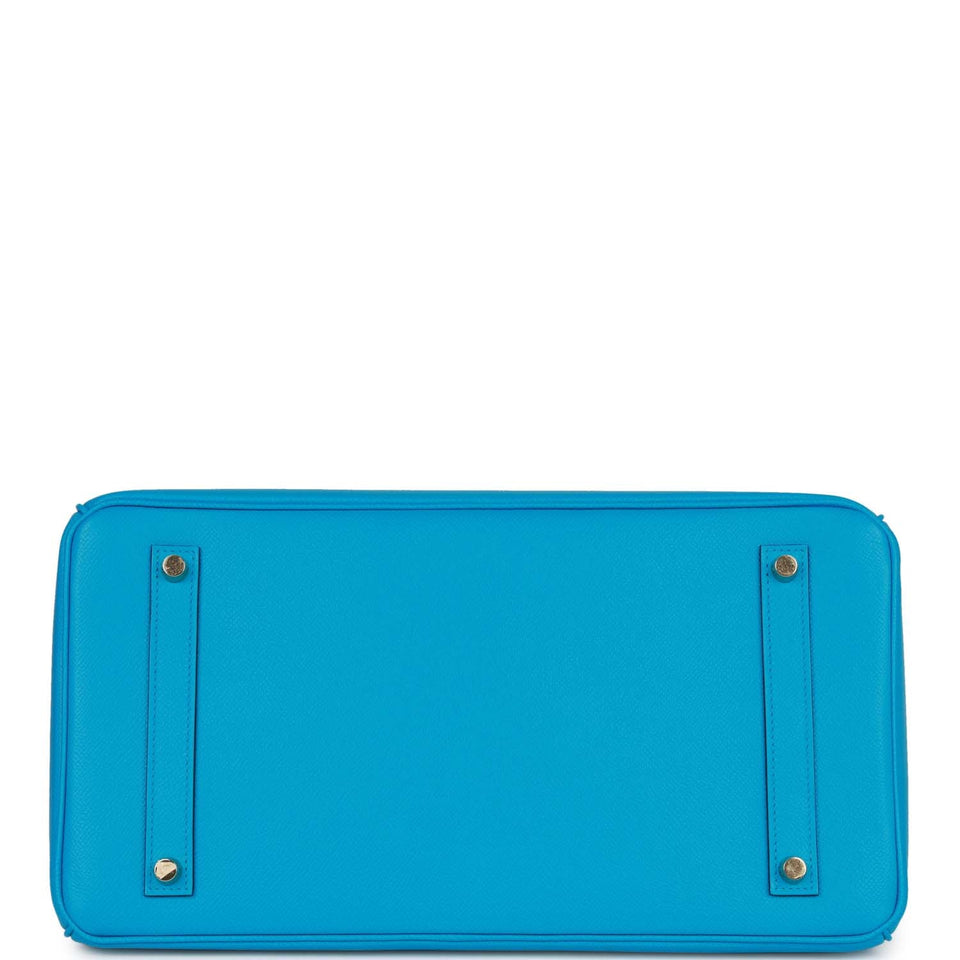 Hermes Birkin 35 Bleu Frida Epsom Gold Hardware