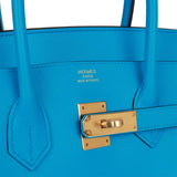 Hermes Birkin 35 Bleu Frida Epsom Gold Hardware