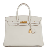 Hermes Birkin 35 Craie Togo Gold Hardware