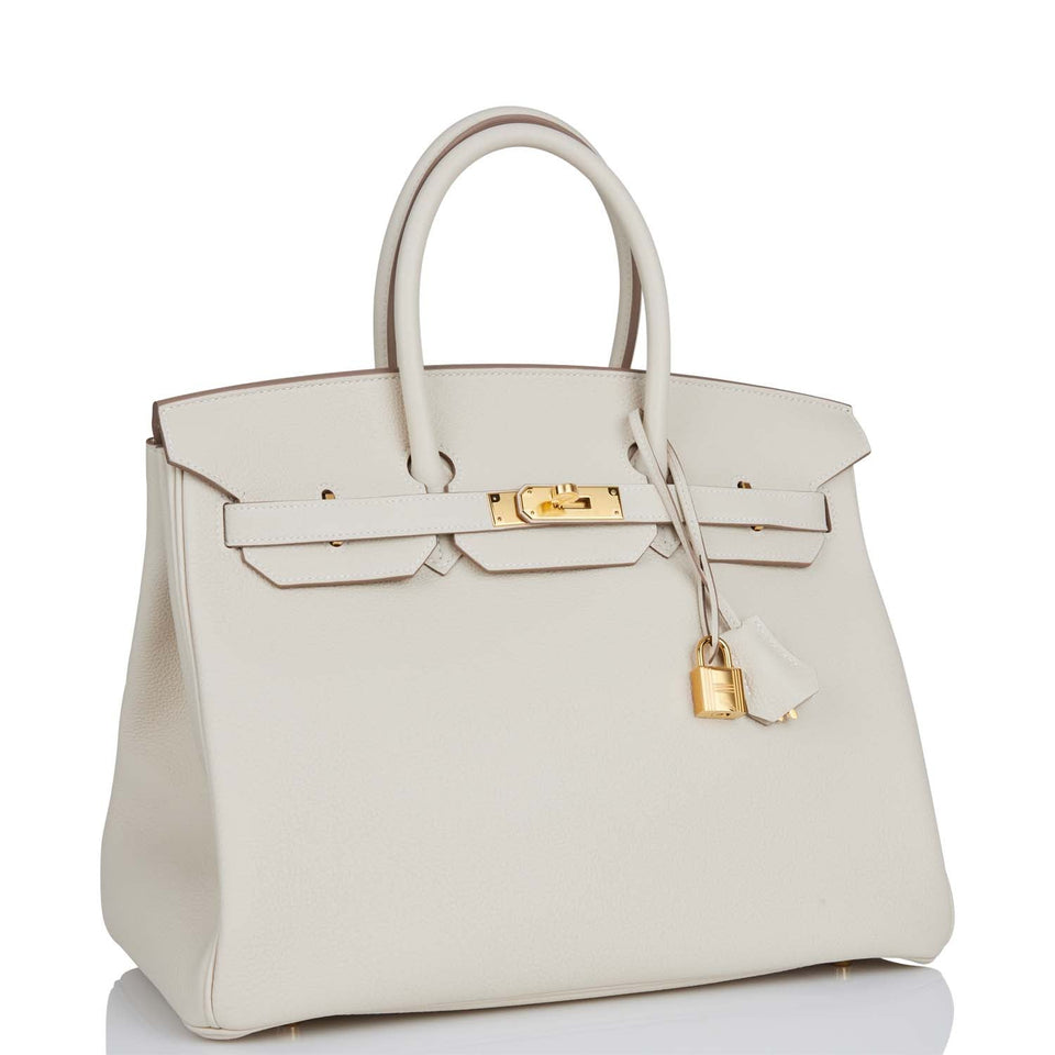 Hermes Birkin 35 Craie Togo Gold Hardware