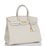Hermes Birkin 35 Craie Togo Gold Hardware
