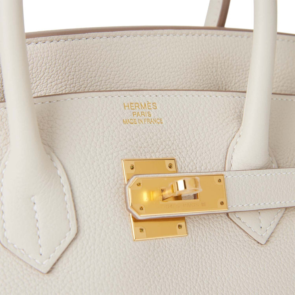 Hermes Birkin 35 Craie Togo Gold Hardware