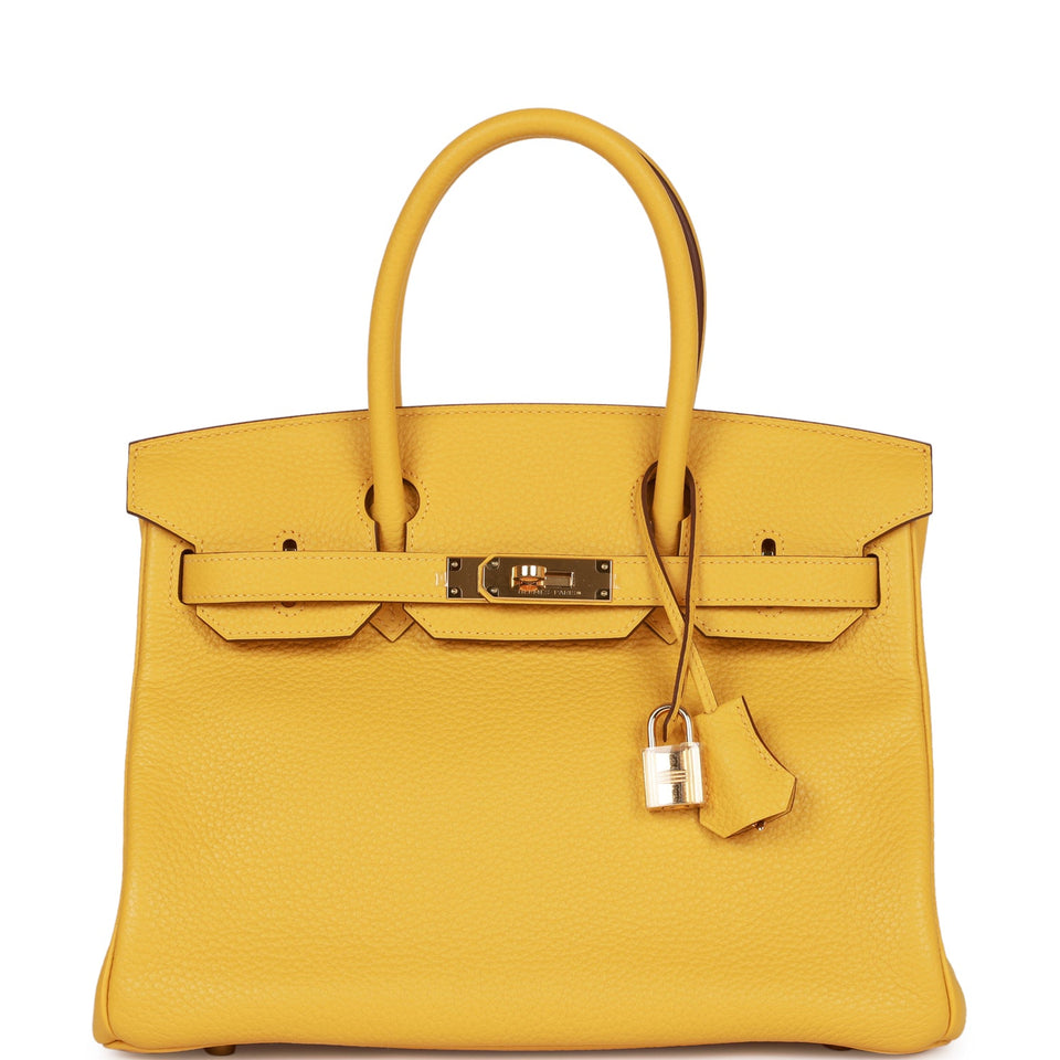 Hermes Birkin 30 Soleil Clemence Gold Hardware