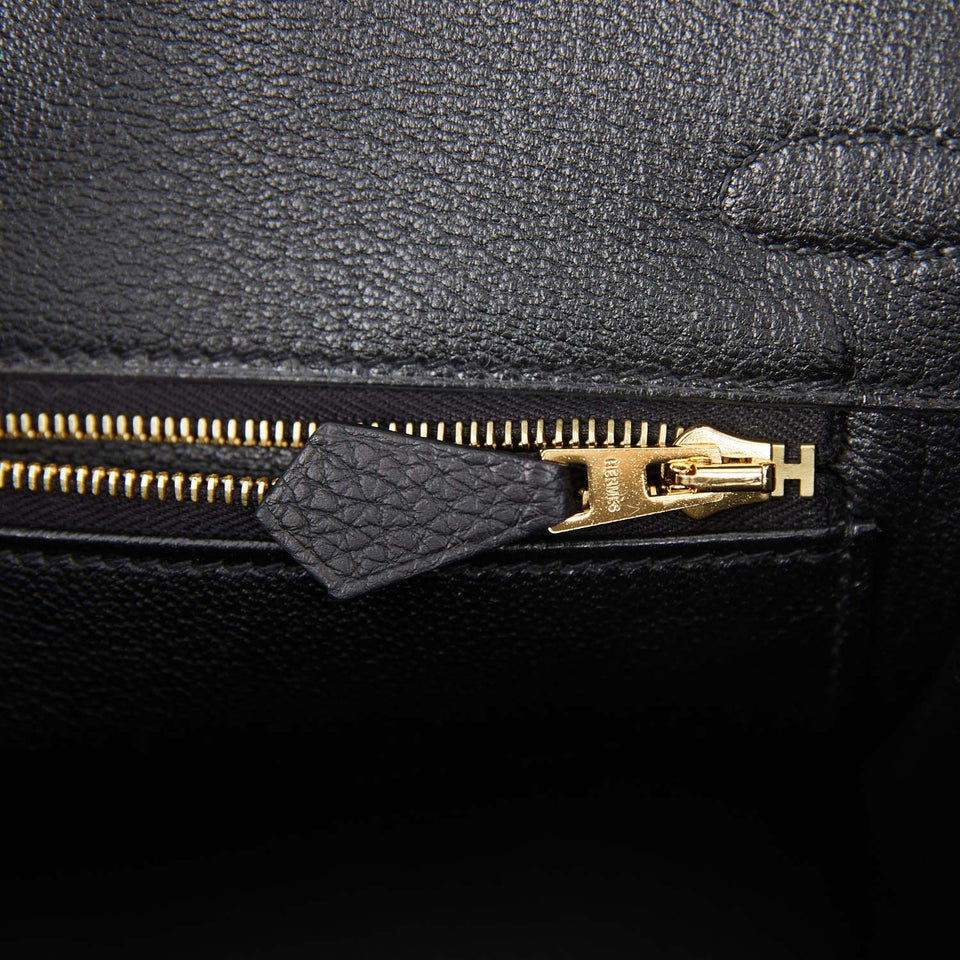 Hermes Birkin 25 Black Togo Gold Hardware