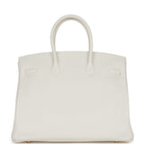 Hermes Special Order (HSS) Birkin 35 White Verso Clemence Gold Hardware