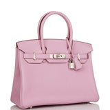 Hermes Birkin 30 Mauve Sylvestre Clemence Palladium Hardware