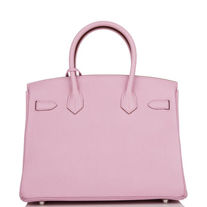 Hermes Birkin 30 Mauve Sylvestre Clemence Palladium Hardware