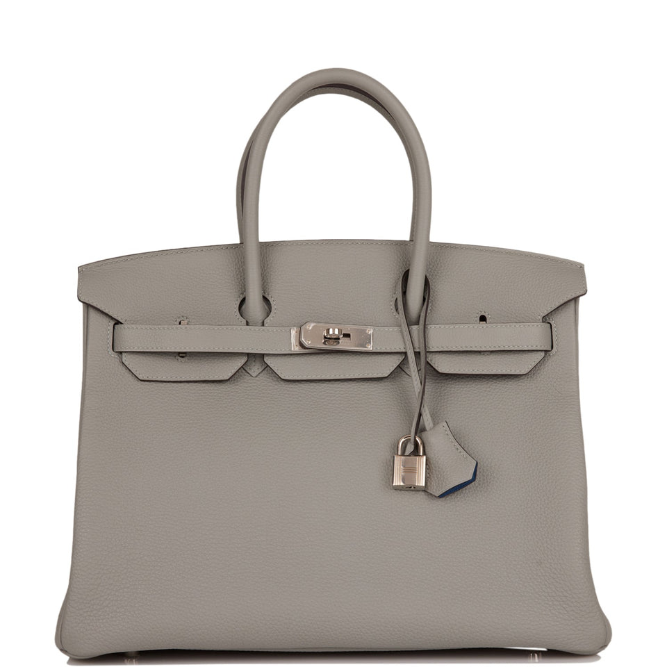 Hermes Birkin 35 Gris Mouette Verso Togo Palladium Hardware