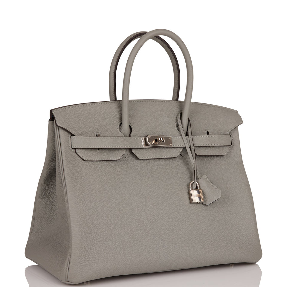 Hermes Birkin 35 Gris Mouette Verso Togo Palladium Hardware