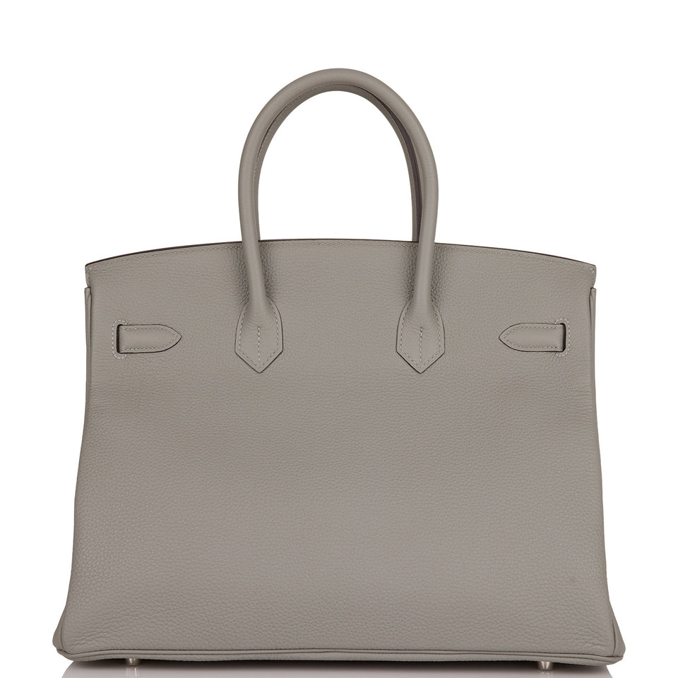 Hermes Birkin 35 Gris Mouette Verso Togo Palladium Hardware