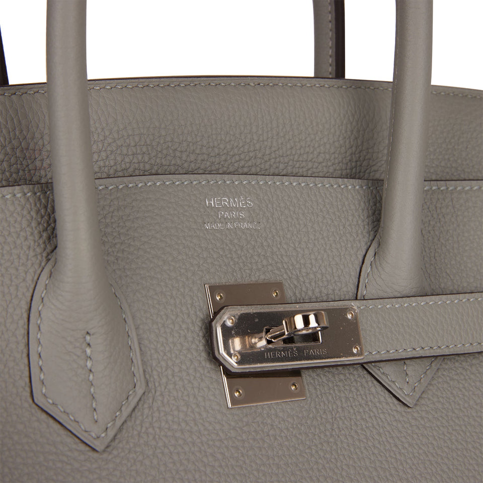 Hermes Birkin 35 Gris Mouette Verso Togo Palladium Hardware