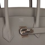 Hermes Birkin 35 Gris Mouette Verso Togo Palladium Hardware