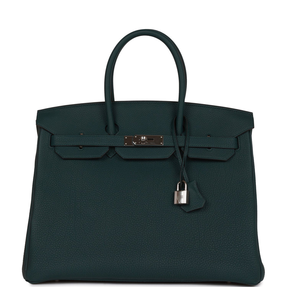 Hermes Birkin 35 Vert Cypress Togo Palladium Hardware