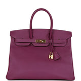 Hermes Birkin 35 Anemone Epsom Gold Hardware