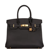 Hermes Birkin 30 Black Epsom Gold Hardware