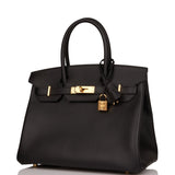 Hermes Birkin 30 Black Epsom Gold Hardware